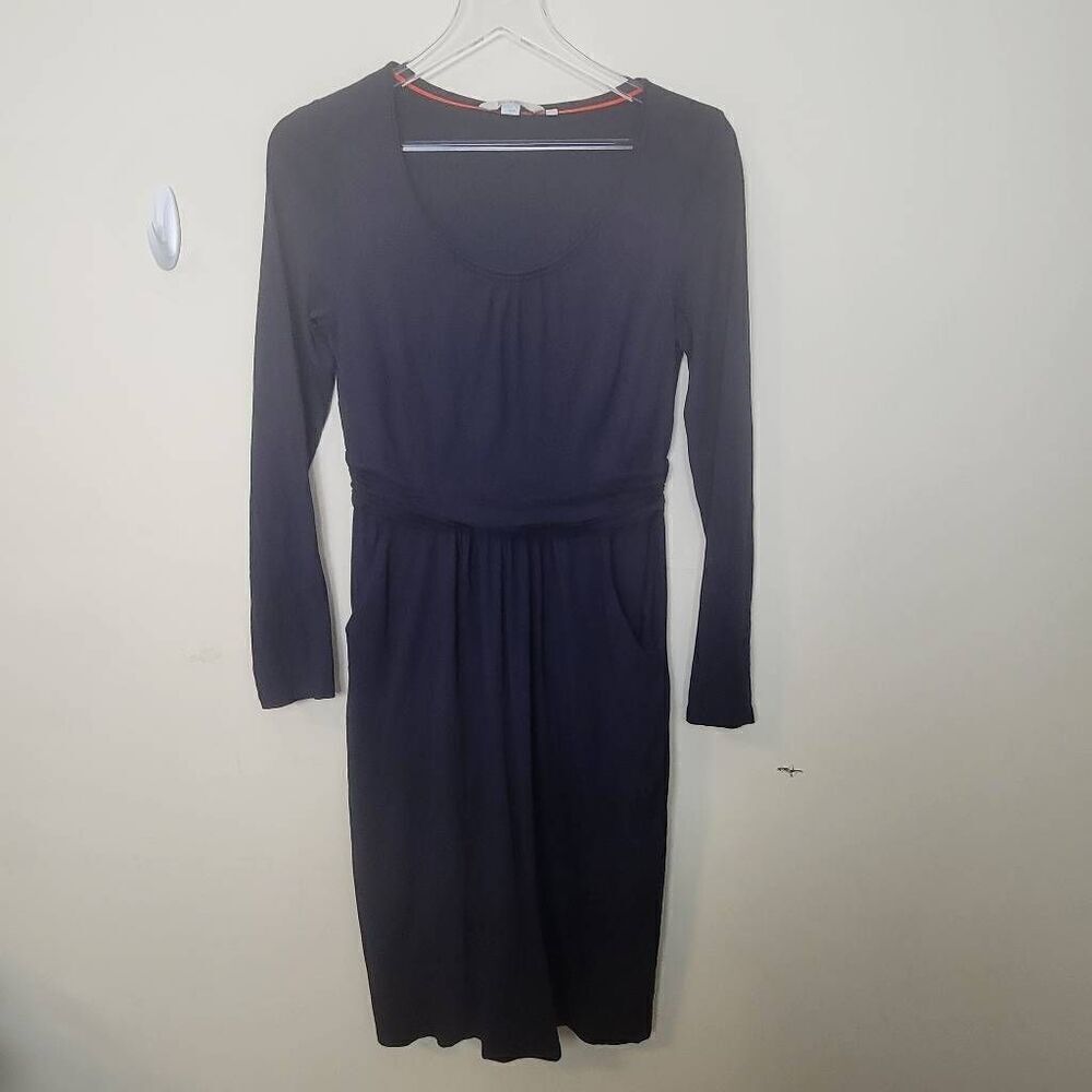 Boden Mabel Jersey Knit  Super Soft Ruched Midi Dress 6L Navy